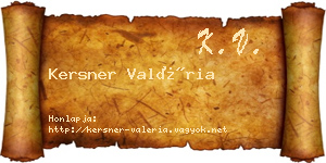 Kersner Valéria névjegykártya